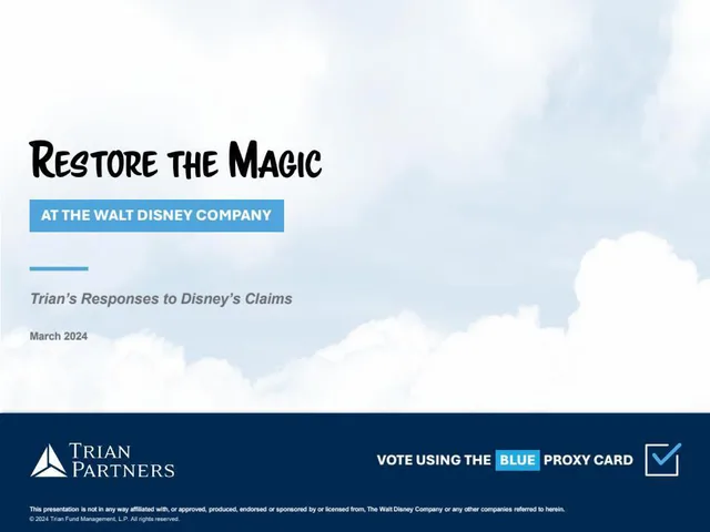 Trian Partners — Restore The Magic investment banking deck cover