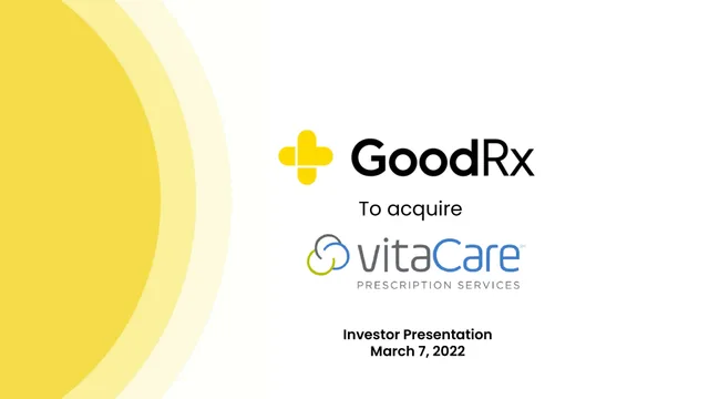Goodrx — Cover Slide investment banking deck cover
