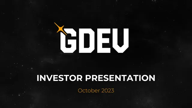 Nexters — Title Slide investment banking deck cover