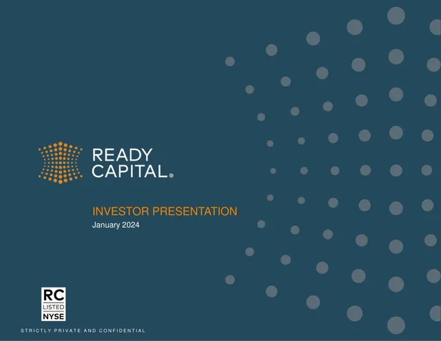 Ready Capital — Investor Presentation investment banking deck cover