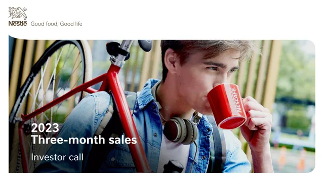 Nestle — 2023 Three-month sales investment banking deck cover
