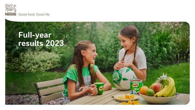 Nestle — Full-year results 2023 investment banking deck cover