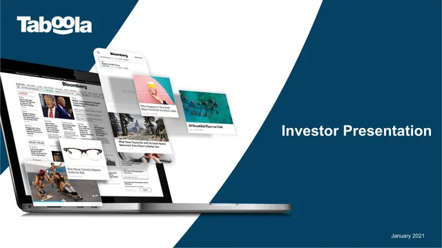 Taboola — Investor Presentation investment banking deck cover