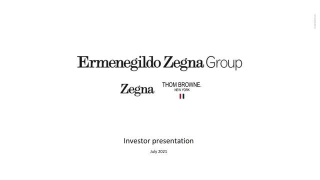 Zegna — cover slide investment banking deck cover