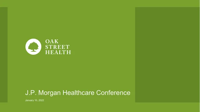 Oak Street Health — Title Slide investment banking deck cover