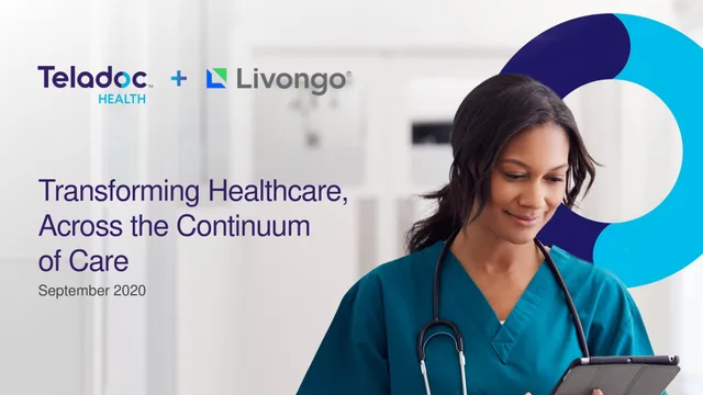 Teladoc — Transforming Healthcare, Across the Continuum of Care investment banking deck cover