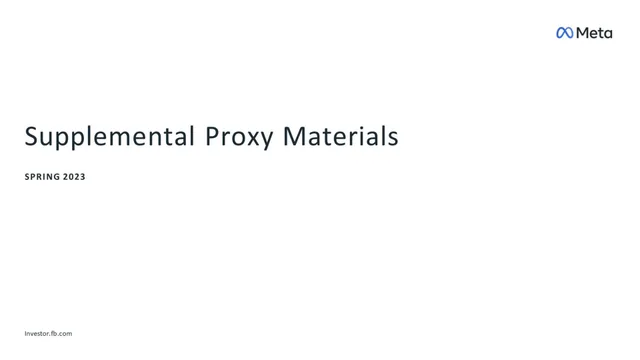 Meta — Supplemental Proxy Materials deck cover