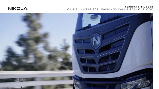 Nikola — cover slide investment banking deck cover