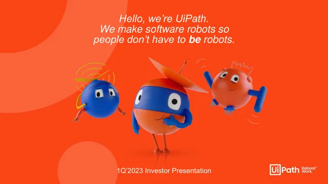 Uipath — cover slide investment banking deck cover