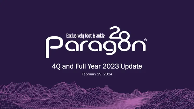 Paragon28 — 4Q and Full Year 2023 Update investment banking deck cover