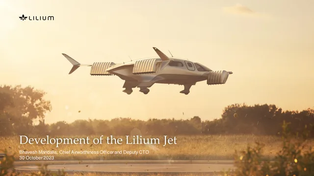 Lilium — Development of the Lilium Jet investment banking deck cover