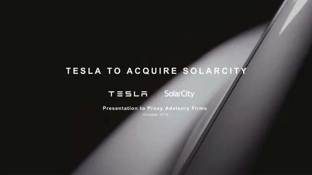 Tesla — Tesla To Acquire Solarcity investment banking deck cover