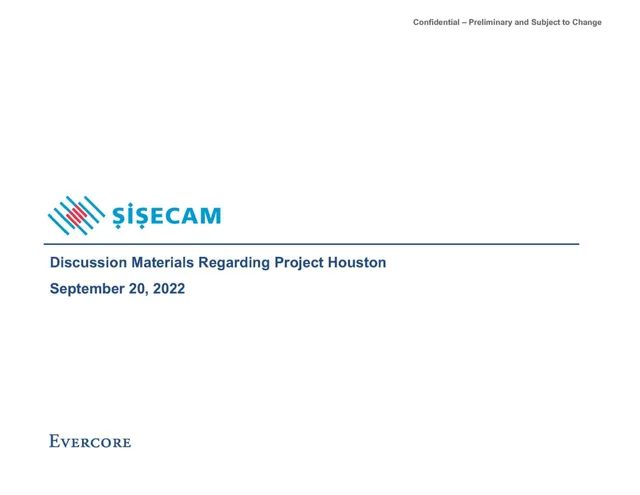 Evercore — Discussion Materials Regarding Project Houston investment banking deck cover