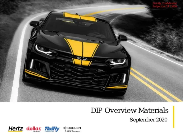 Hertz — DIP Overview Materials investment banking deck cover