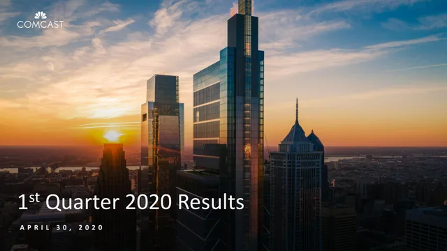 Comcast — 1st Quarter 2020 Results investment banking deck cover