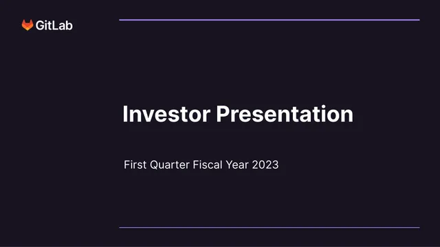 Gitlab — Investor Presentation investment banking deck cover