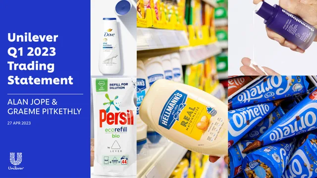 Unilever — Unilever Q1 2023 Trading Statement investment banking deck cover