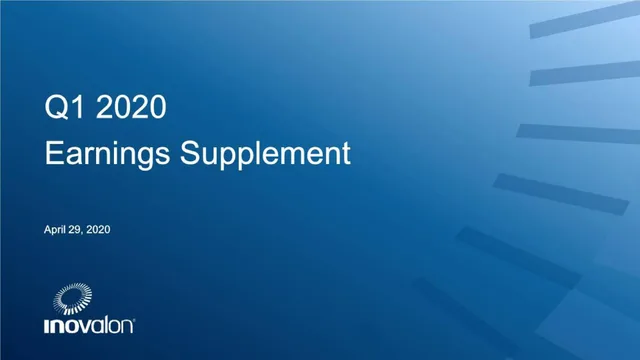 Inovalon — Q1 2020 Earnings Supplement investment banking deck cover