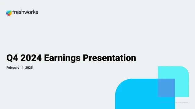 Freshworks — Q4 2024 Earnings Presentation investment banking deck cover