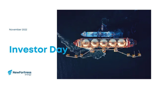 Newfortress Energy — Investor Day investment banking deck cover