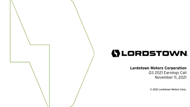 Lordstown Motors — Cover Slide investment banking deck cover