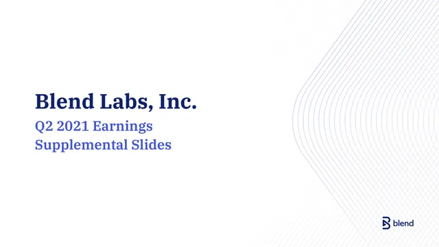 Blend — Blend Labs, Inc. investment banking deck cover