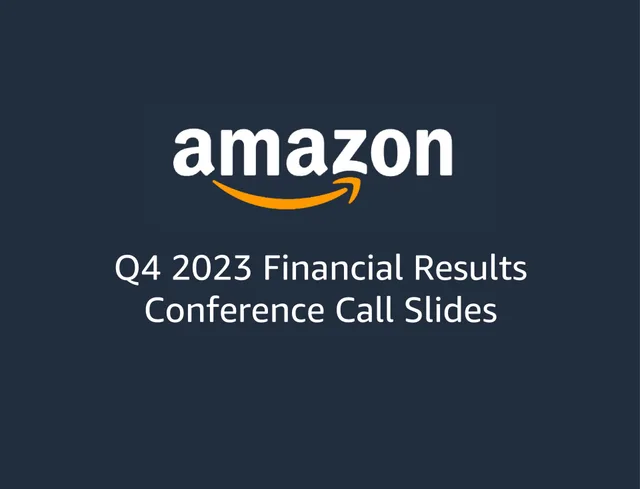 Amazon — Q4 2023 Financial Results Conference Call Slides investment banking deck cover