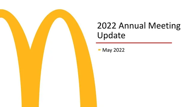 Mcdonalds — 2022 Annual Meeting Update investment banking deck cover