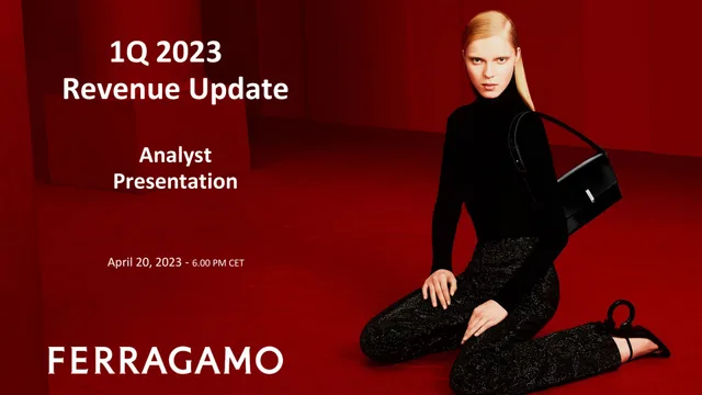 Salvatore Ferragamo — 1Q 2023 Revenue Update investment banking deck cover