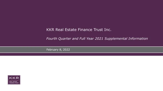 KKR Real Estate Finance Trust — KKR Real Estate Finance Trust Inc. investment banking deck cover