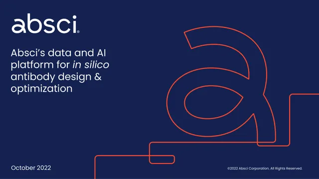 Absci — Title Slide investment banking deck cover