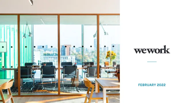 Wework — cover slide investment banking deck cover