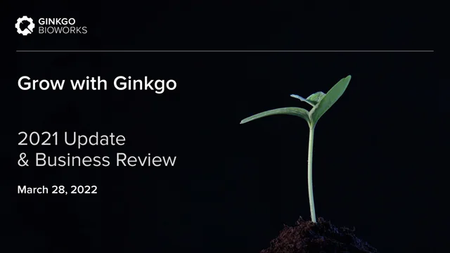 Ginkgo — Grow with Ginkgo investment banking deck cover