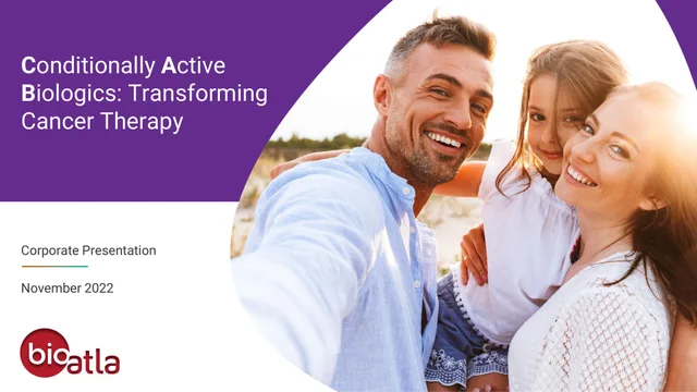 Bioatla — Conditionally Active Biologics: Transforming Cancer Therapy investment banking deck cover