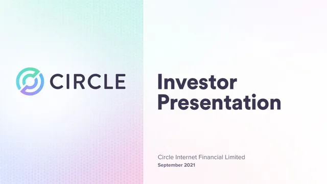 Circle — Investor Presentation investment banking deck cover