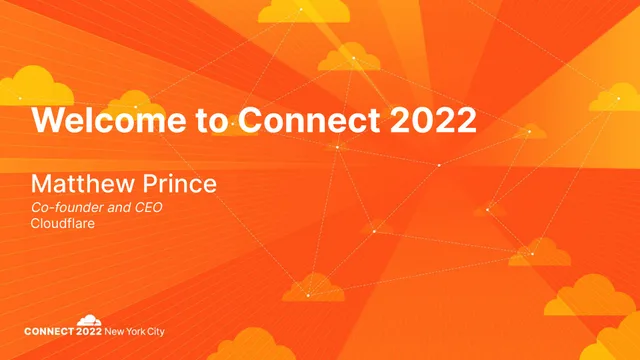 Cloudflare — Welcome to Connect 2022 investment banking deck cover