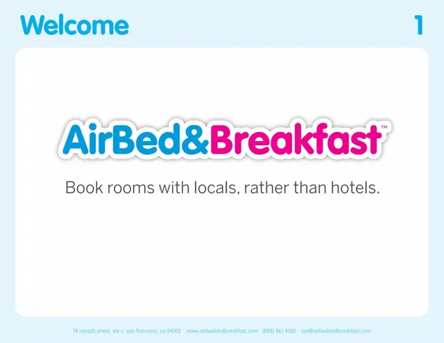 Airbnb — Welcome investment banking deck cover