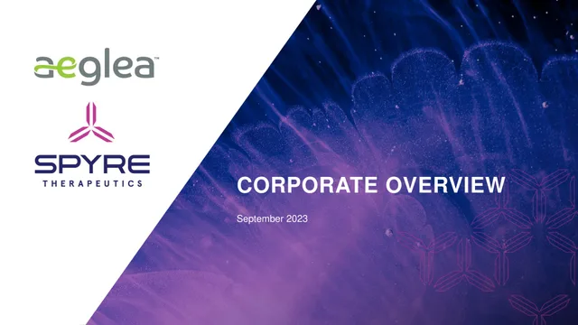 Aeglea Biotherapeutics — Corporate Overview investment banking deck cover