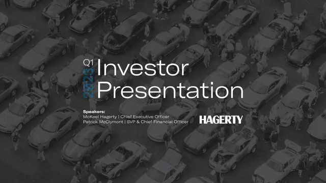 Hagerty — Q1 2023 Investor Presentation investment banking deck cover