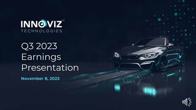 Innoviz — Q3 2023 Earnings Presentation investment banking deck cover