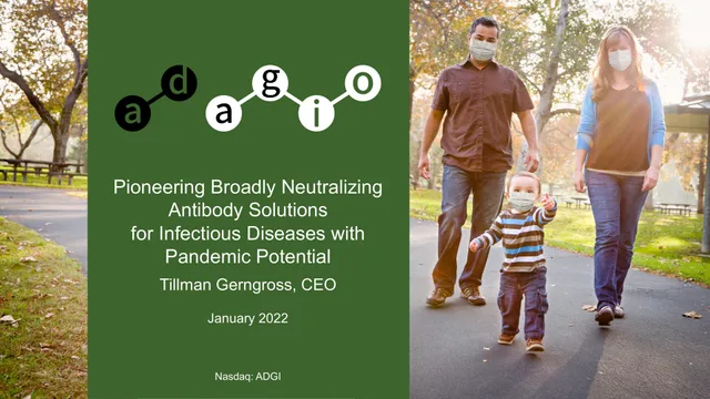 Adagio Therapeutics — Cover Slide investment banking deck cover