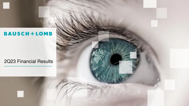 Bausch Lomb — 2Q23 Financial Results investment banking deck cover