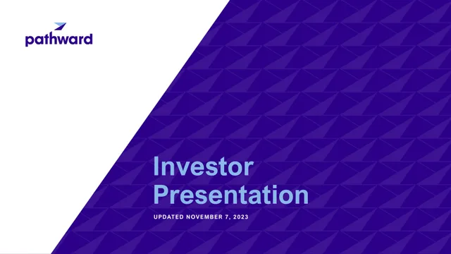 Pathward Financial — Investor Presentation investment banking deck cover