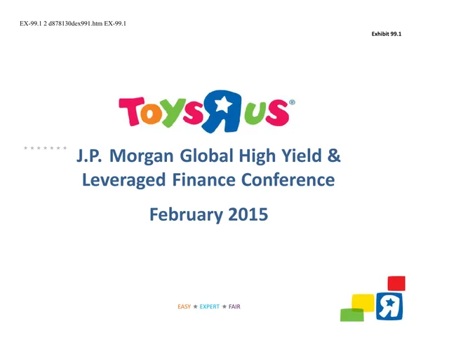 Toys R US — Cover Slide investment banking deck cover