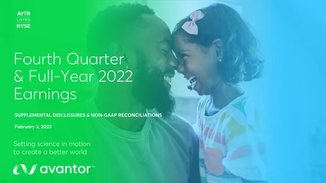Avantor — Fourth Quarter & Full-Year 2022 Earnings investment banking deck cover