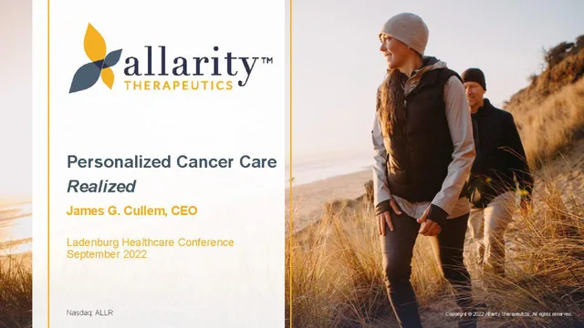 Allarity Therapeutics — Personalized Cancer Care Realized investment banking deck cover