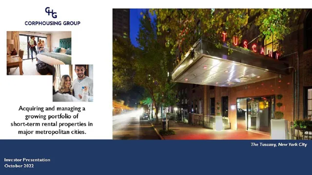 Corphousing Group — Cover Slide investment banking deck cover
