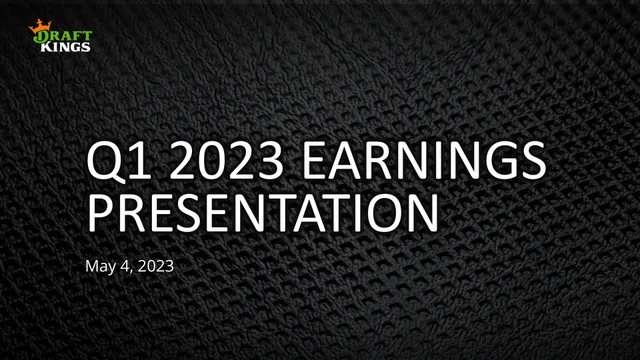 Draftkings — Q1 2023 Earnings Presentation investment banking deck cover