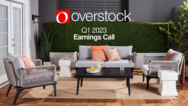 Overstock — Q1 2023 Earnings Call investment banking deck cover