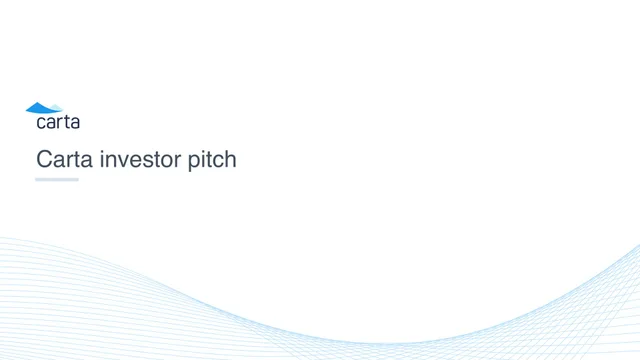 Carta — Carta investor pitch investment banking deck cover